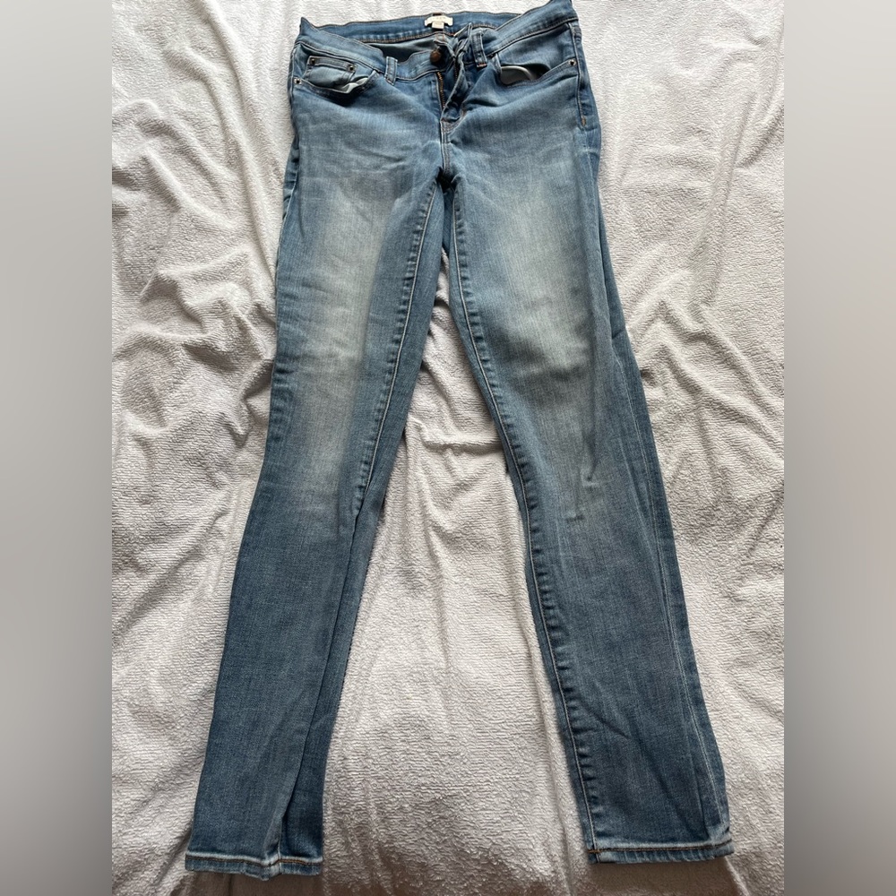 J. Crew Size 25/28 Stretch Skinny Jeans Light Blue Wash